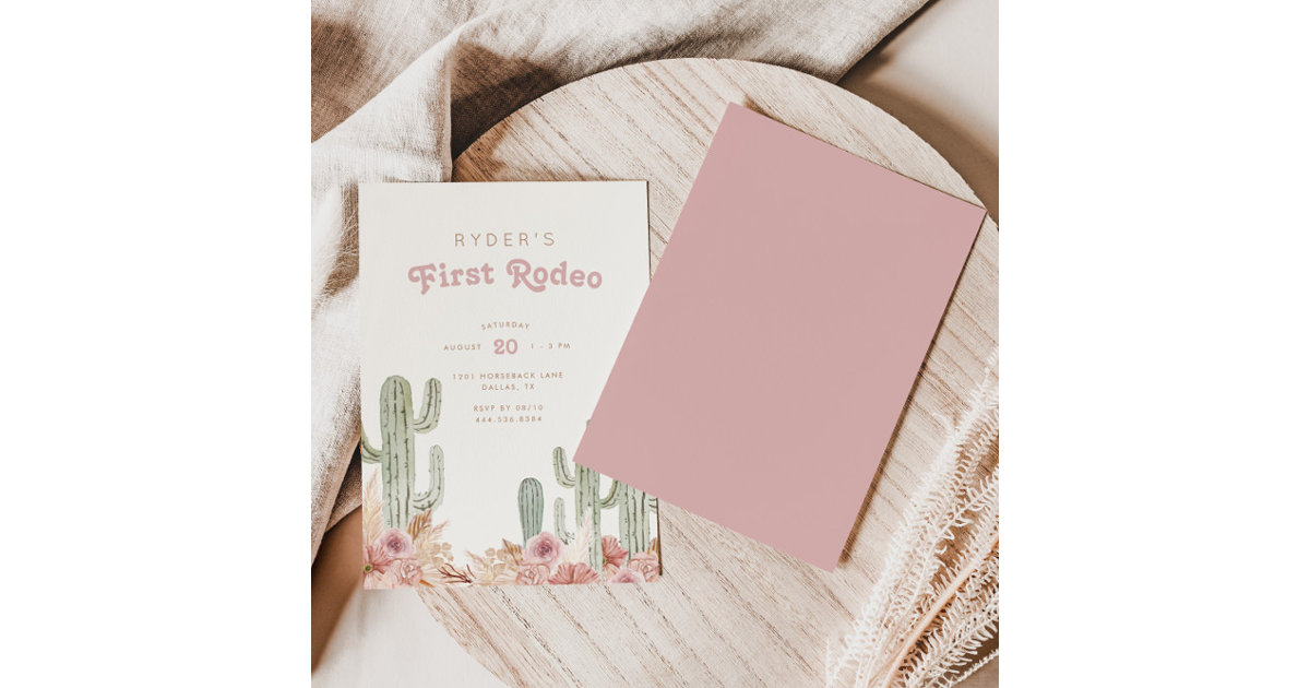 Boho Girls First Rodeo Cowgirl Birthday Invitation | Zazzle