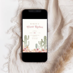 Boho Girls First Rodeo Cowgirl Birthday Invitation | Zazzle