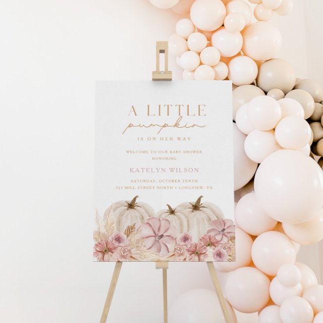 Boho Girls Pampas Grass Pumpkin Baby Shower Foam Board (Creator Uploaded)