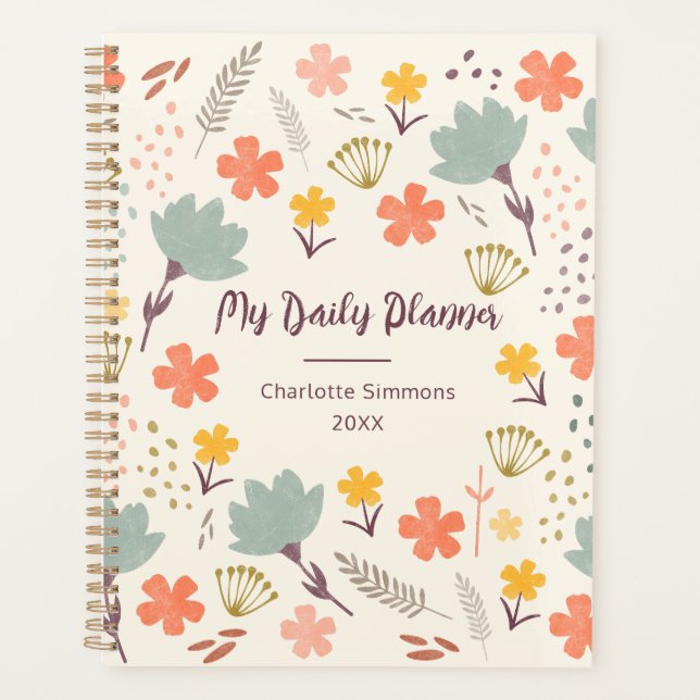 Boho Girly Personalized Daily Planner (Front)