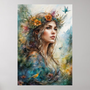Boho Glamorous Woman Poster
