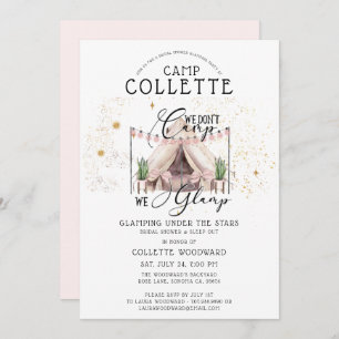 Boho Glamping Bridal Shower Party Under The Stars Invitation