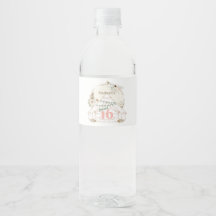 Boho Glamping Sweet 16 Birthday Water Bottle Label