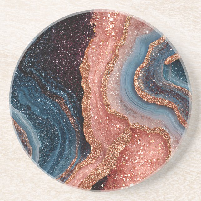 Boho Glitter Agate Coaster (Front)
