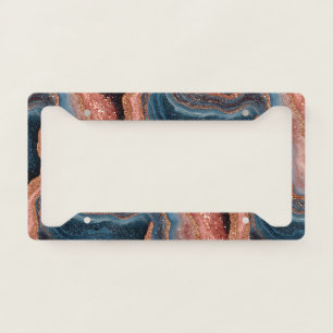 Boho Glitter Agate License Plate Frame