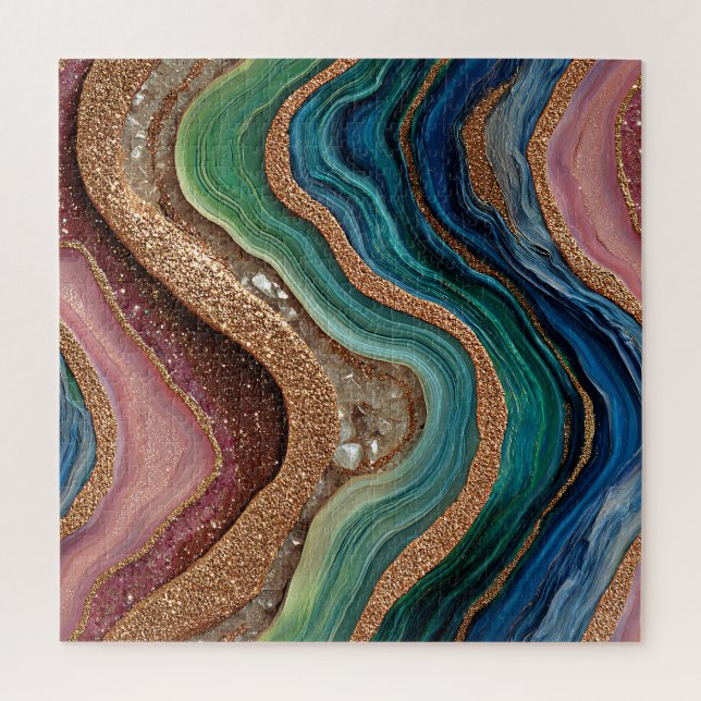 Boho Glitter Agate Puzzle (Vertical)