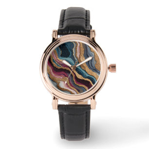 Boho Glitter Agate Watch
