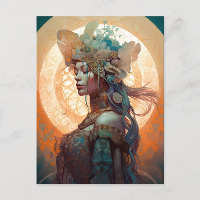 Boho Goddess Queen Fantasy Art Postcard (Front)