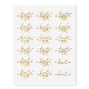 Boho Gold Arrow Bride Tribe Temporary Tattoos