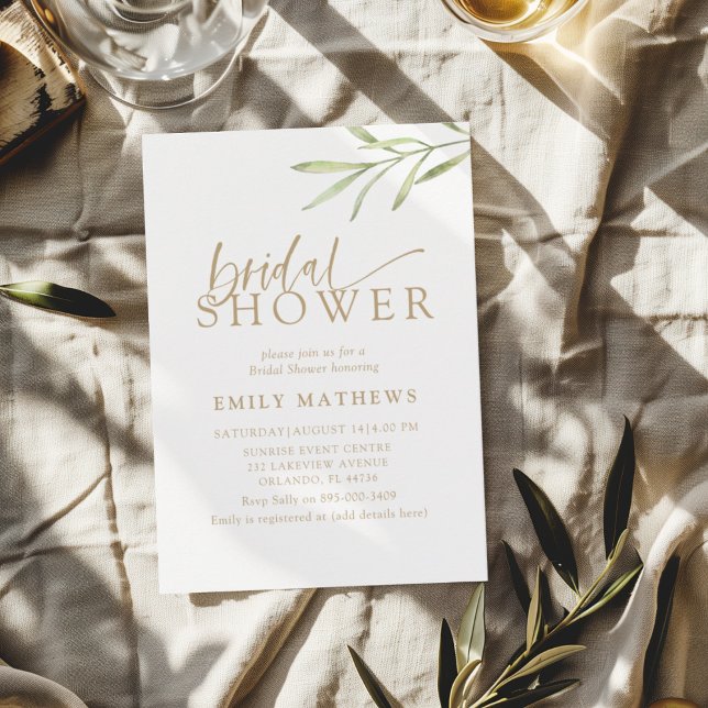 Boho Gold & Botanical Bridal Shower Invitation (Creator Uploaded)