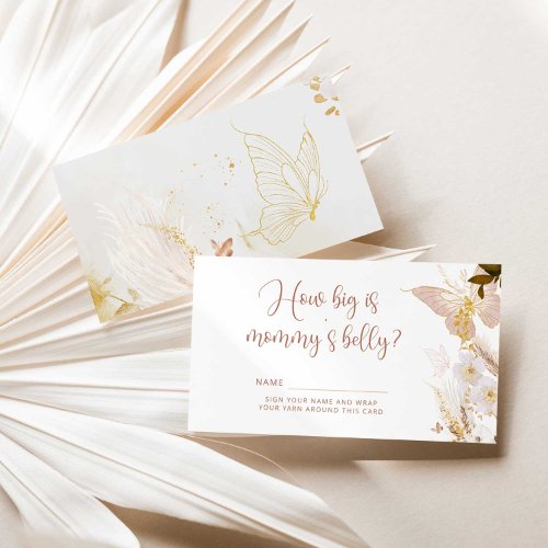Boho gold Butterfly how big is mommys belly  Enclosure Card