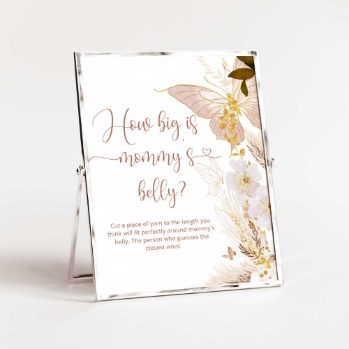 Boho gold Butterfly how big is mommys belly game Poster