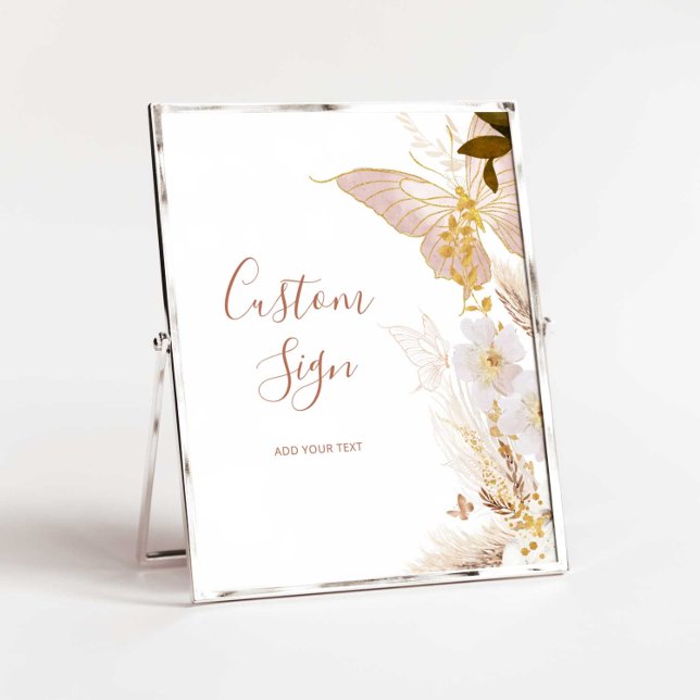 Boho gold floral butterfly Custom Poster (Creator Uploaded)