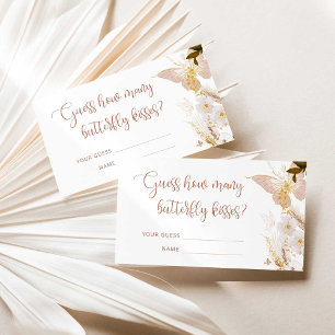 Boho gold foil guess how many butterfly kisses enclosure card