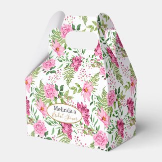 Boho Gold Pink Watercolor Floral Bridal Shower Nap Favor Box