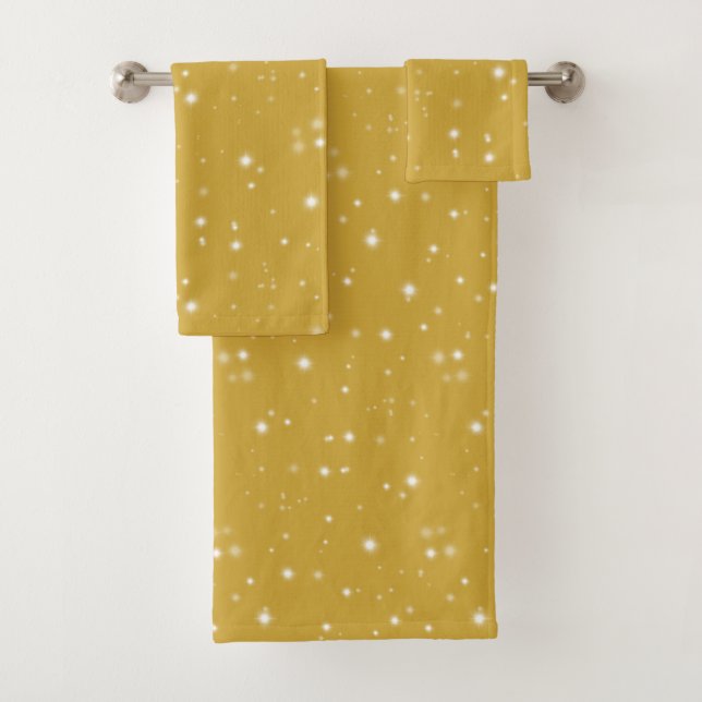 Boho Gold Starlight Bath Towel Set (Insitu)