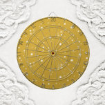Boho Gold Starlight Dart Board<br><div class="desc">Golden boho starlight pattern of bright shining stars in mixed sizes on an old gold / ocher background you can change to any color. Celestial boho dartboard adds a free-spirited pop of yellow to the game room. ♡ Idyllfire</div>