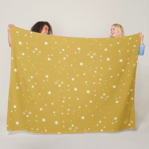 Boho Gold Starlight Fleece Blanket