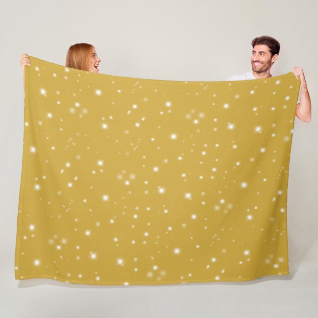 Boho Gold Starlight Fleece Blanket (In Situ)