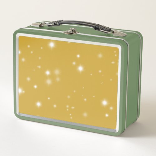 Boho Gold Starlight Metal Lunch Box