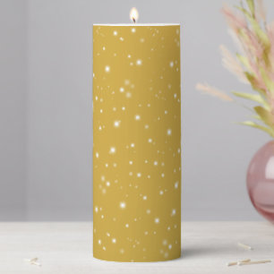 Boho Gold Starlight Pillar Candle