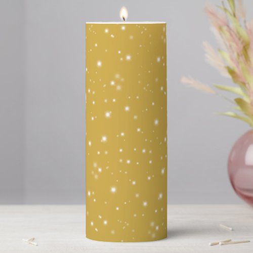 Boho Gold Starlight Pillar Candle