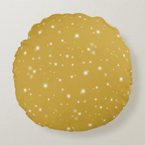 Boho Gold Starlight Round Pillow