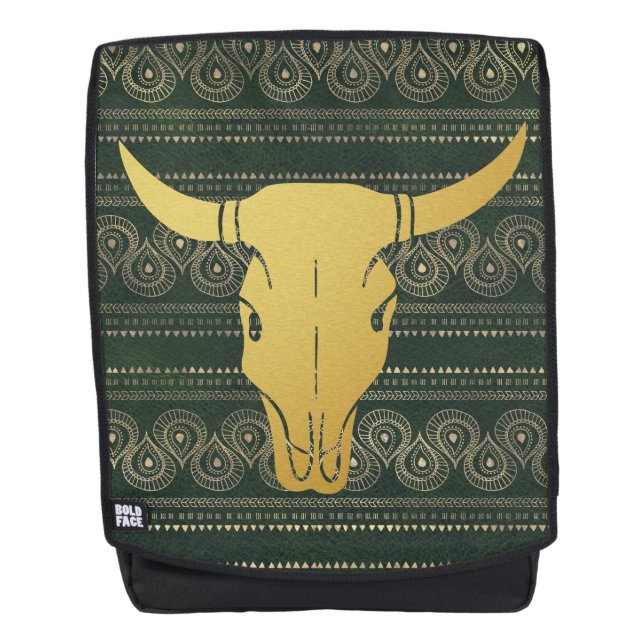 Boho Gold Steer Backpack (Front)