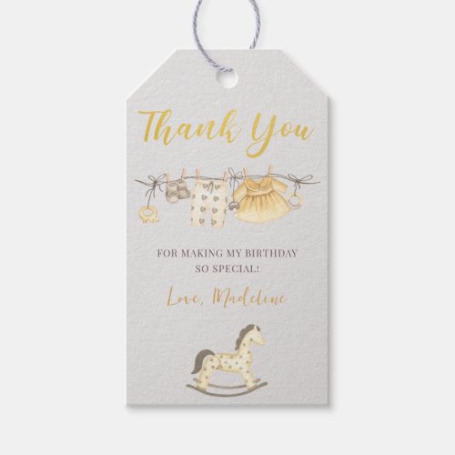 Boho Golden Baby Shower Thank You Tag