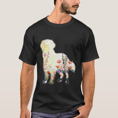 Boho Golden Retriever Moms Retro Floral Dog Lover T-Shirt