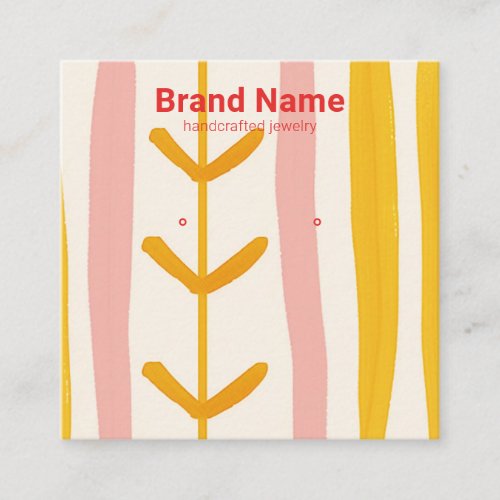 Boho Golden Sprout Earring Display Square Bus Square Business Card