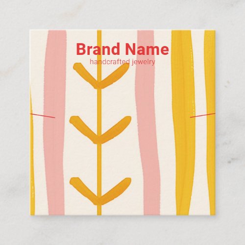 Boho Golden Sprout Necklace Display Square Bus Square Business Card