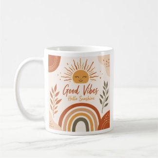 Boho Good Vibes Mug -Hello Sunshine Rainbow Coffee