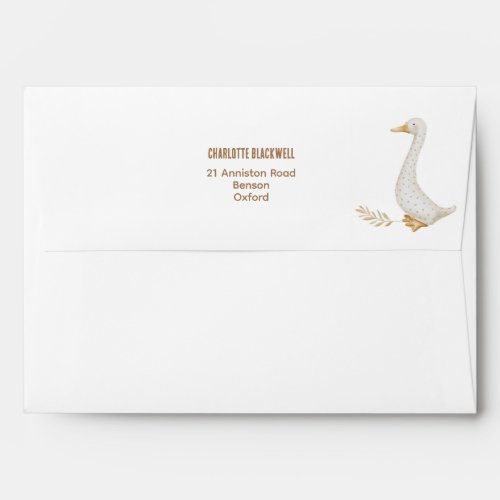 Boho Goose Baby Shower Invitation Card Envelope