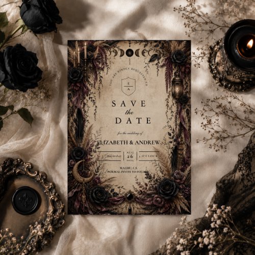Boho Goth Wedding Save The Date