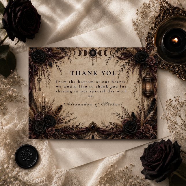 Boho Goth Wedding Thank You Card (Creator Uploaded)