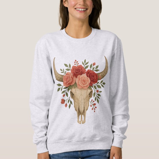 Boho Gothic Floral Sweatshirt (Front)
