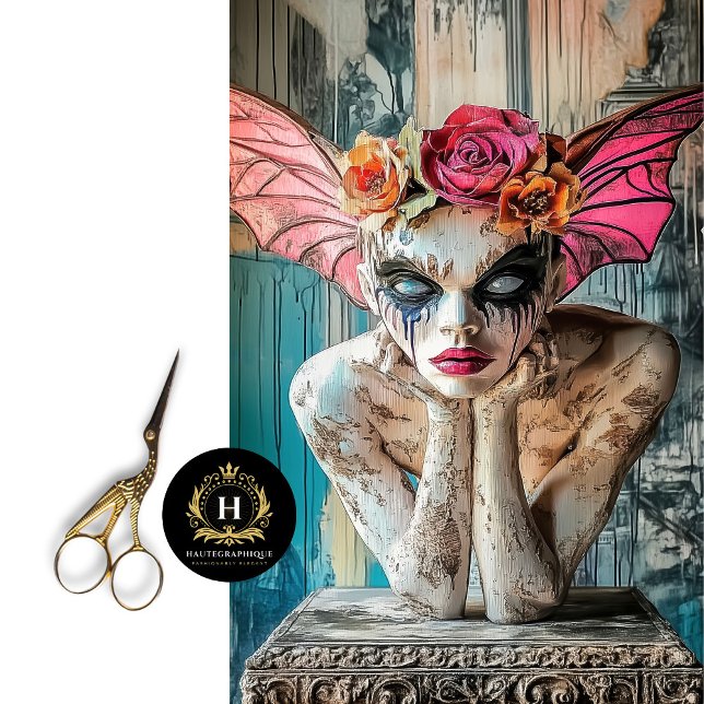 Boho Gothic Gargoyle Floral Crown Butterfly Tissue Paper (Creator Uploaded)