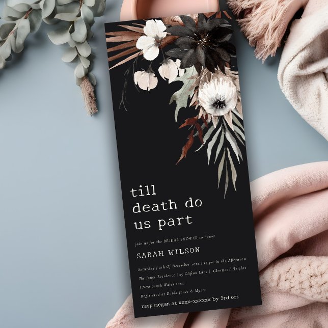 Boho Gothic Rust Black Botanical Bridal Shower Invitation (Creator Uploaded)