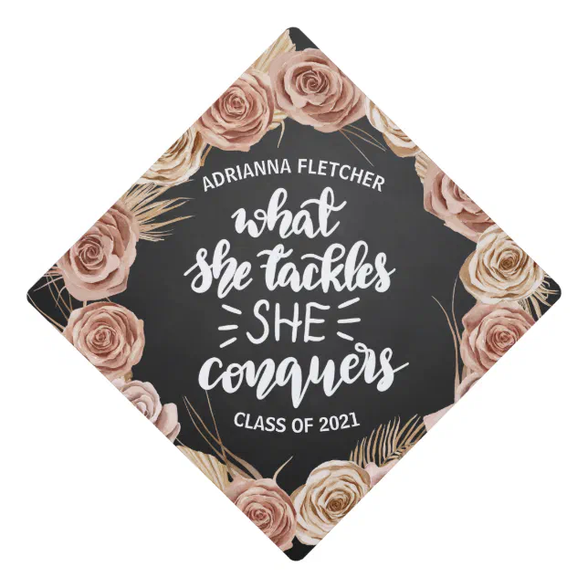 Boho Graduation Handwritten Inspirational Script Cap Topper | Zazzle