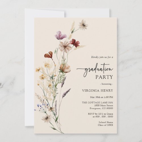 Boho Graduation Party Invitation