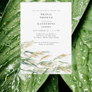 Boho Grass Bridal Shower Invitation