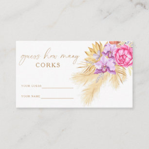 Boho grass - Guess how many corks bridal game Enclosure Card