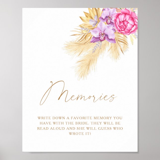 Boho grass - memories with the bride poster (Front)