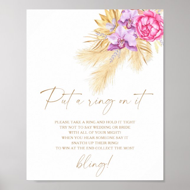 Boho grass - spring put a ring on it game poster (Front)