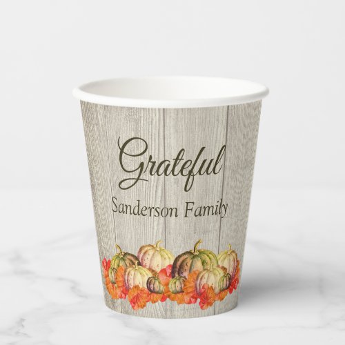 Boho Grateful Thanksgiving Party Fall Paper Cups