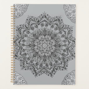 Boho Gray Mandala Aesthetic Daily Planner 