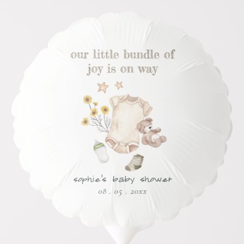 Boho Green Baby Clothes Gender Neutral Baby Shower Balloon