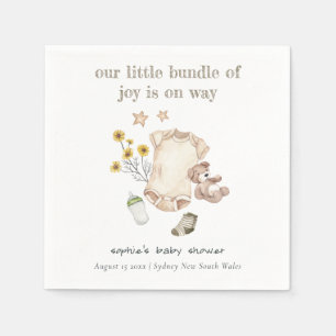 Boho Green Baby Clothes Gender Neutral Baby Shower Napkins