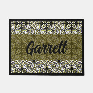 Boho Green & Black Doormat
